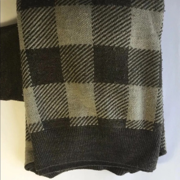 Dockers Men Crew Neck Sweater Check Houndstooth Print Med Grey Taupe - Picture 3 of 15